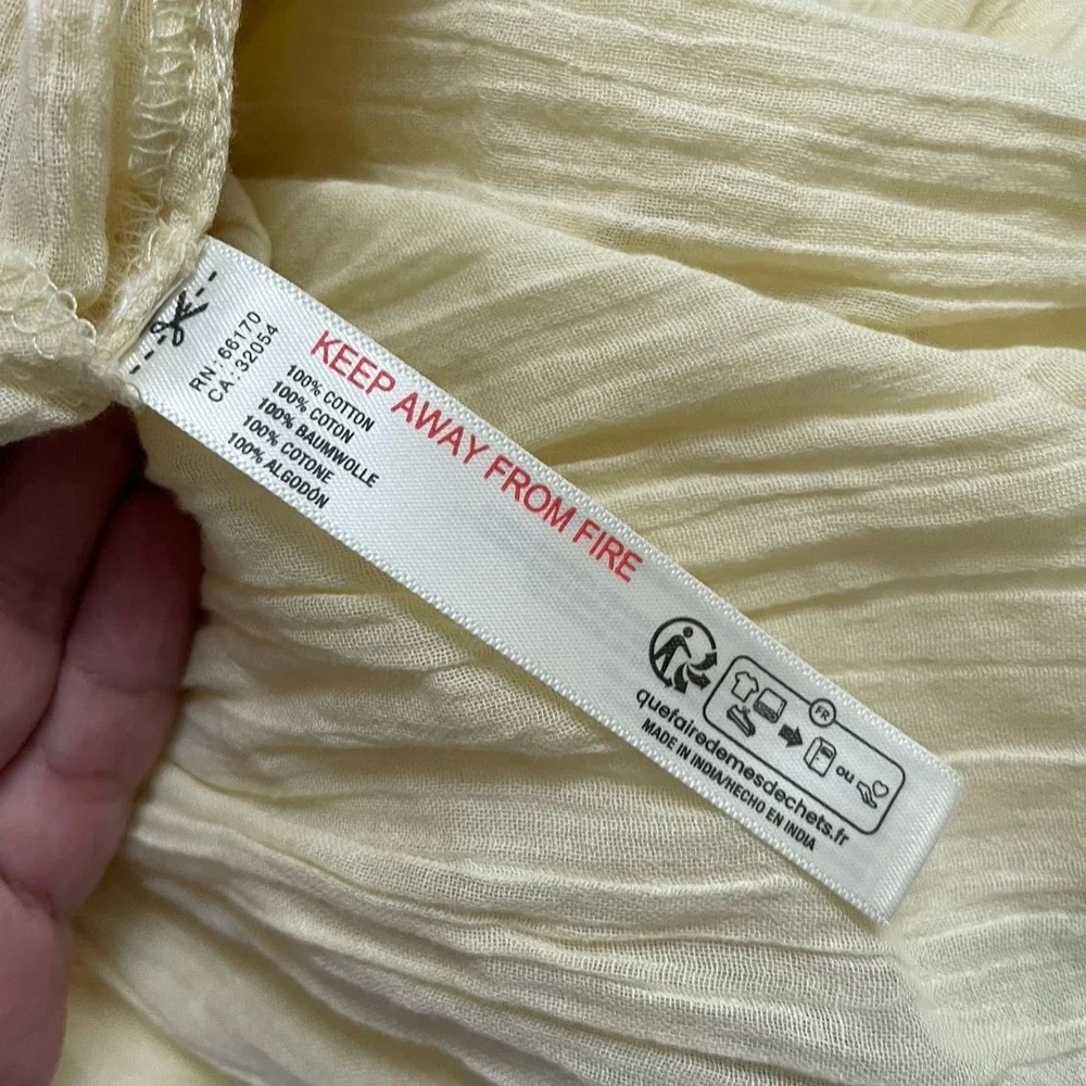 Free People Playa Party Balloon Pants Yellow Boho Beachy Women's Sz M NWT B4